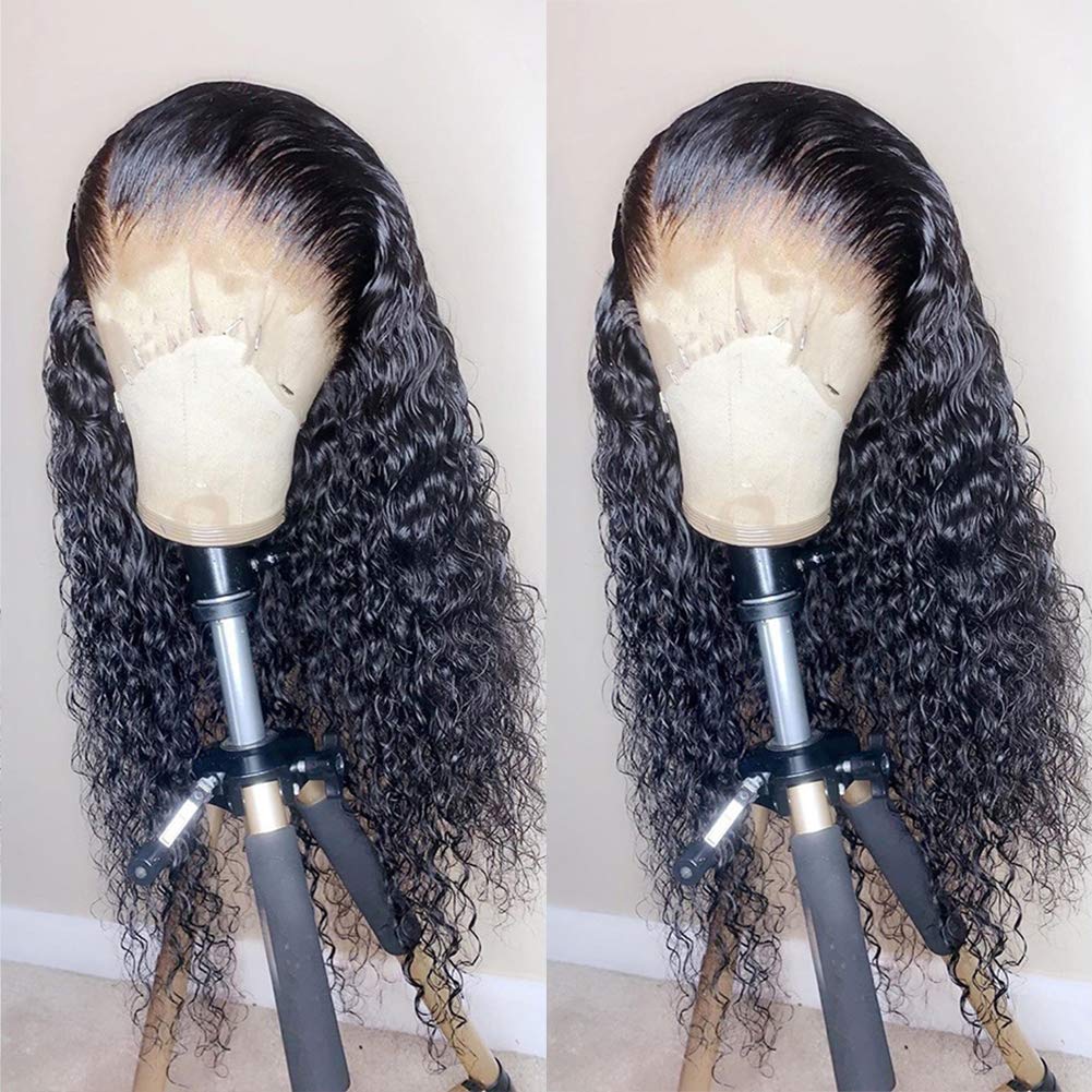Amazon Com Curly Lace Front Human Hair Wigs With Baby Hair For