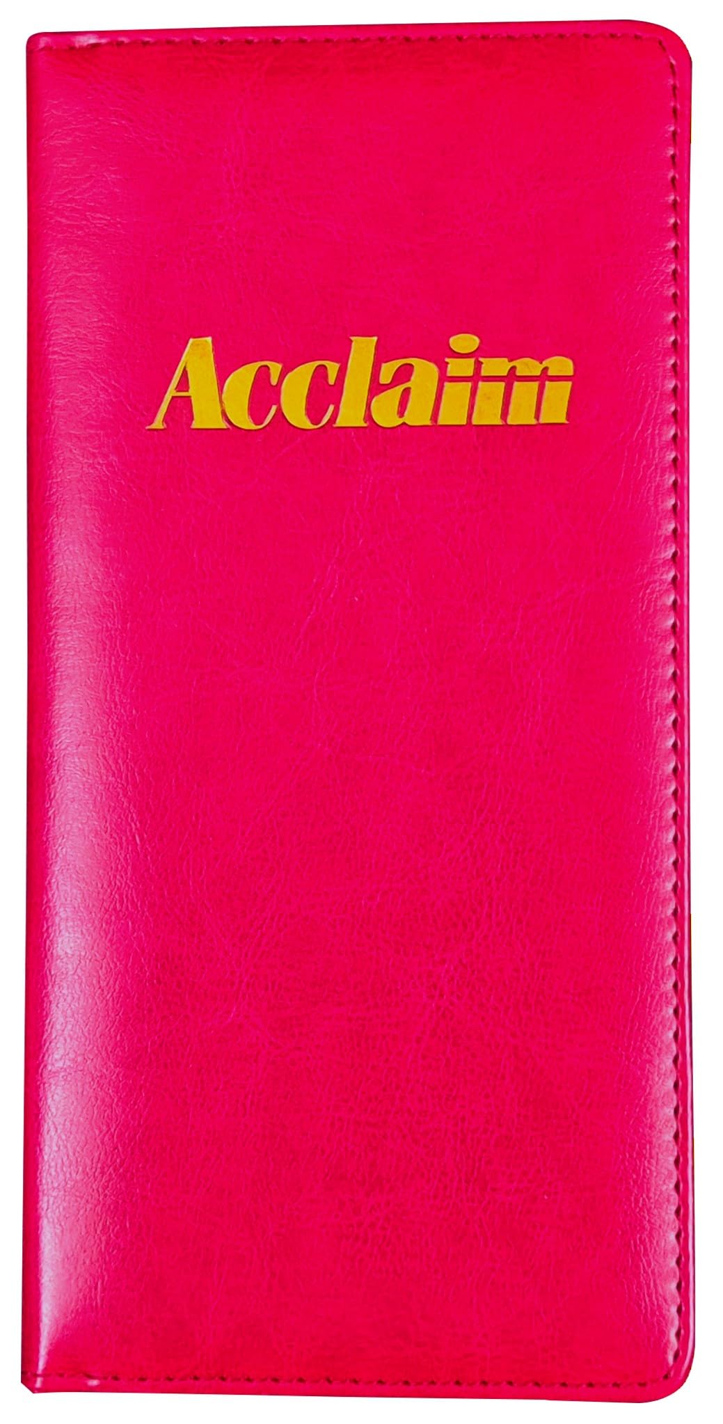 Acclaim Rigid Lawn Bowls Bowling Scorecard Holder Lightly Padded Synthetic Grain Leather Look Finish 23 cm x 11 cm with Spring Clip & Pen Loop (Red) — image 1