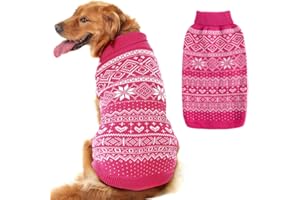 HOMIMP Dog Sweater Argyle - Warm Sweater Winter Clothes Puppy Soft Coat, Ugly Dog Sweater for Small Medium and Large Dogs, Pet Clothing Boy Girl