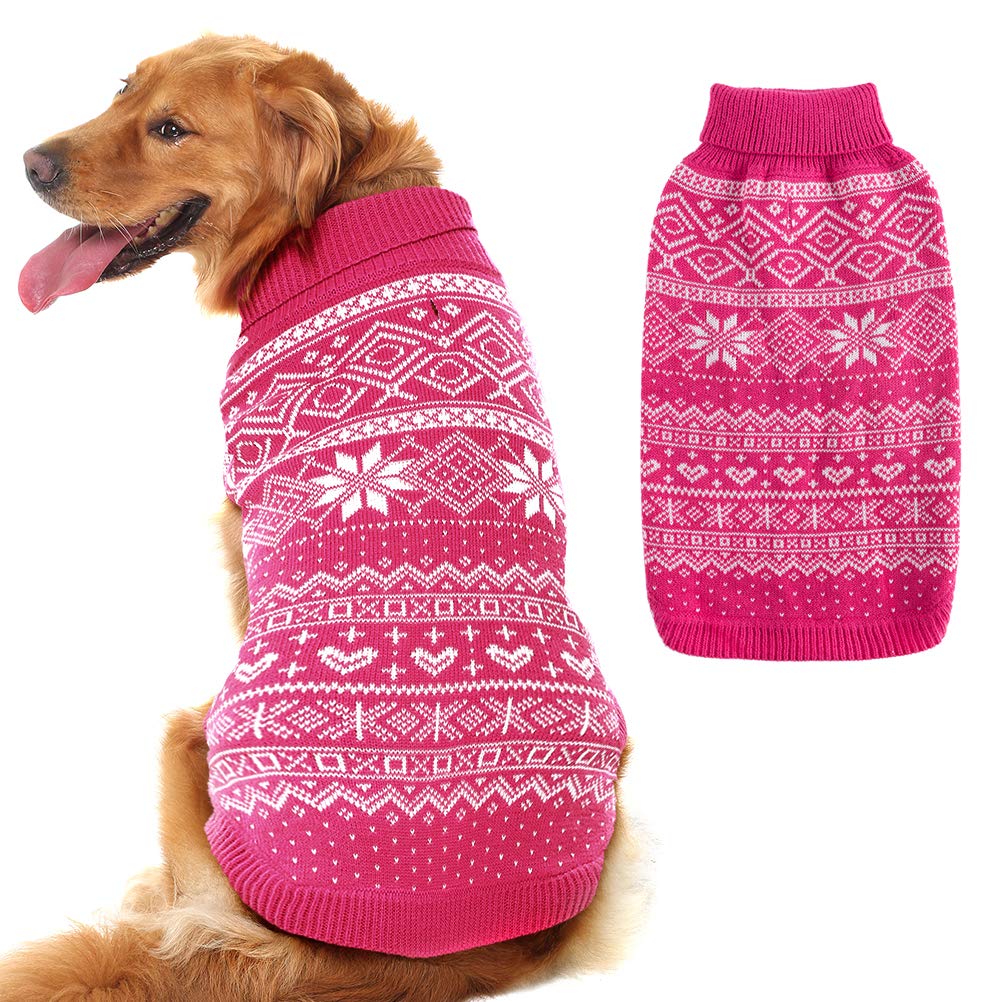 HOMIMP Dog Sweater Argyle - Warm Winter Clothes, Soft Coat for Small Medium and Large Dogs, Ugly Pet Clothing for Boy Girl Puppy โ image 1