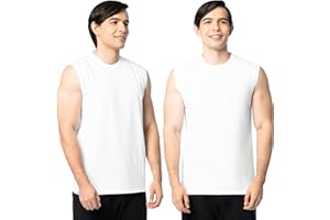 Fruit of the Loom Men's Eversoft Cotton Sleeveless T Shirts, Breathable & Moisture Wicking with Odor Control, Sizes S-4X