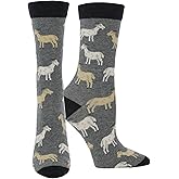 WHD Goat Crew Socks for Women & Men | Farm Animal Lover Socks, Barnyard Fun