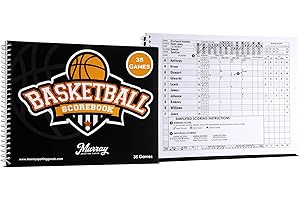 Murray Sporting Goods Basketball Scorebook - 35 Games Score Book Side by Side Score Keeping Book for Stats | Basketball Stat Tracking Book