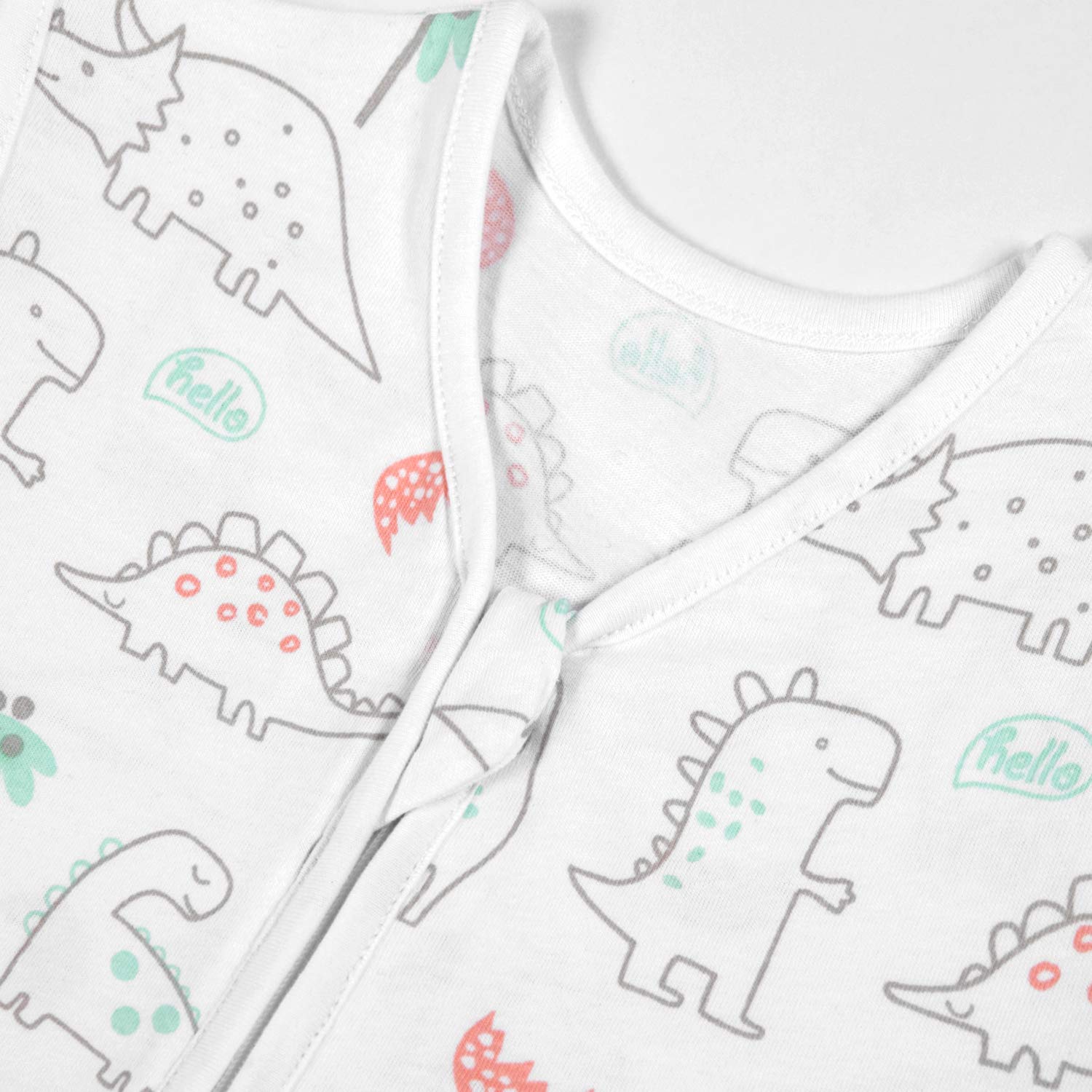 TILLYOU Medium M Breathable Cotton Baby Wearable Blanket with 2-Way Zipper, Super Soft Lightweight 2-Pack Sleeveless Sleep Bag Sack Clothes for Boys, Fits Babies Age 6-12 Months, Woodland Dinosaurs: Baby