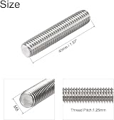sourcing map M8 x 40mm Fully Threaded Rod 304 Stainless Steel Right Hand Thread view 3