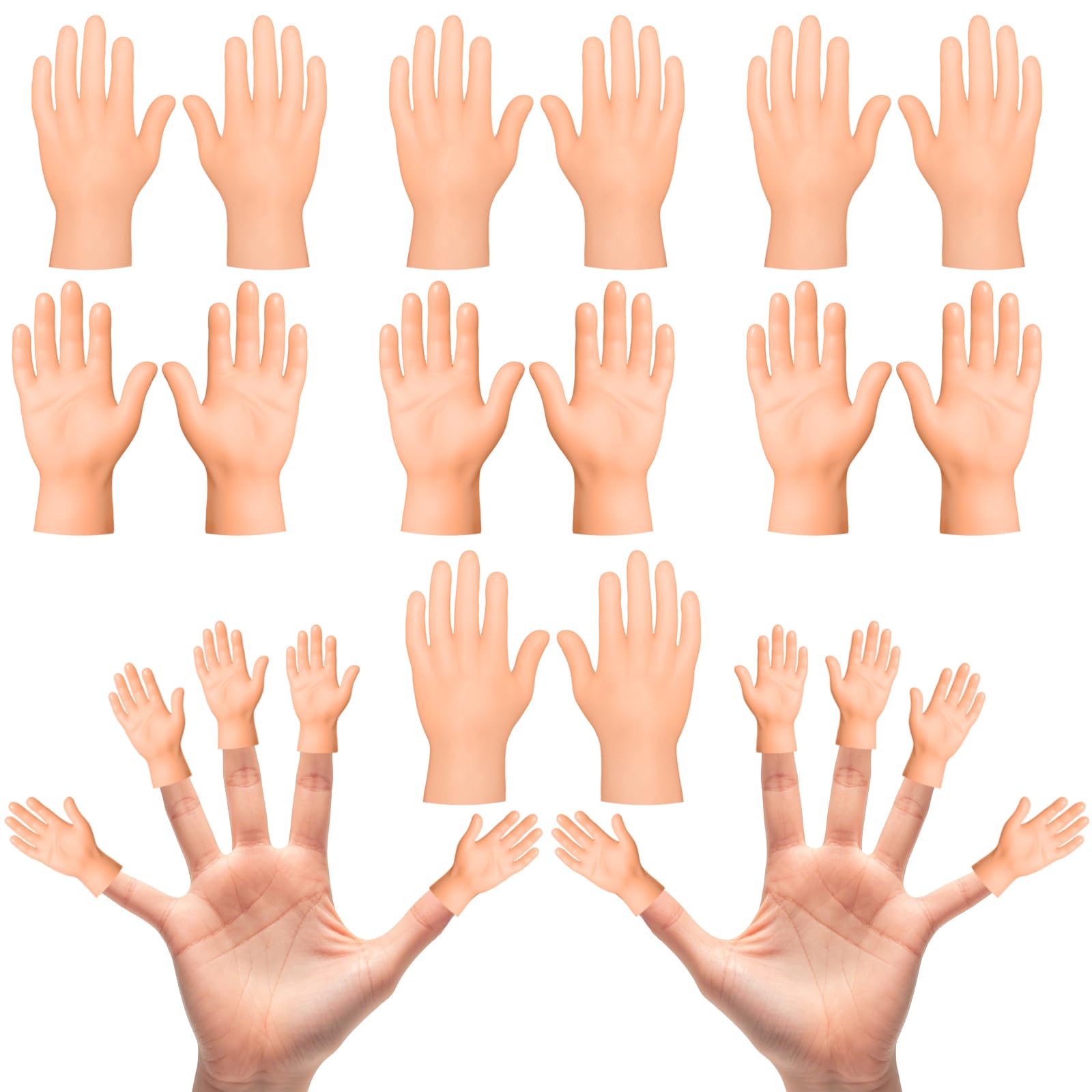 Photo 1 of 60 Pcs Tiny Finger Hands Mini Fingers Funny Hand Puppets, Miniature Small Hands for Puppet Show, Gag Performance, Cute Little Hand Finger for Party Favors