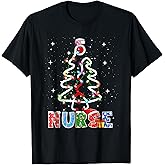 Nurse Christmas Tree Stethoscope RN LPN Scrub Nursing X-mas T-Shirt
