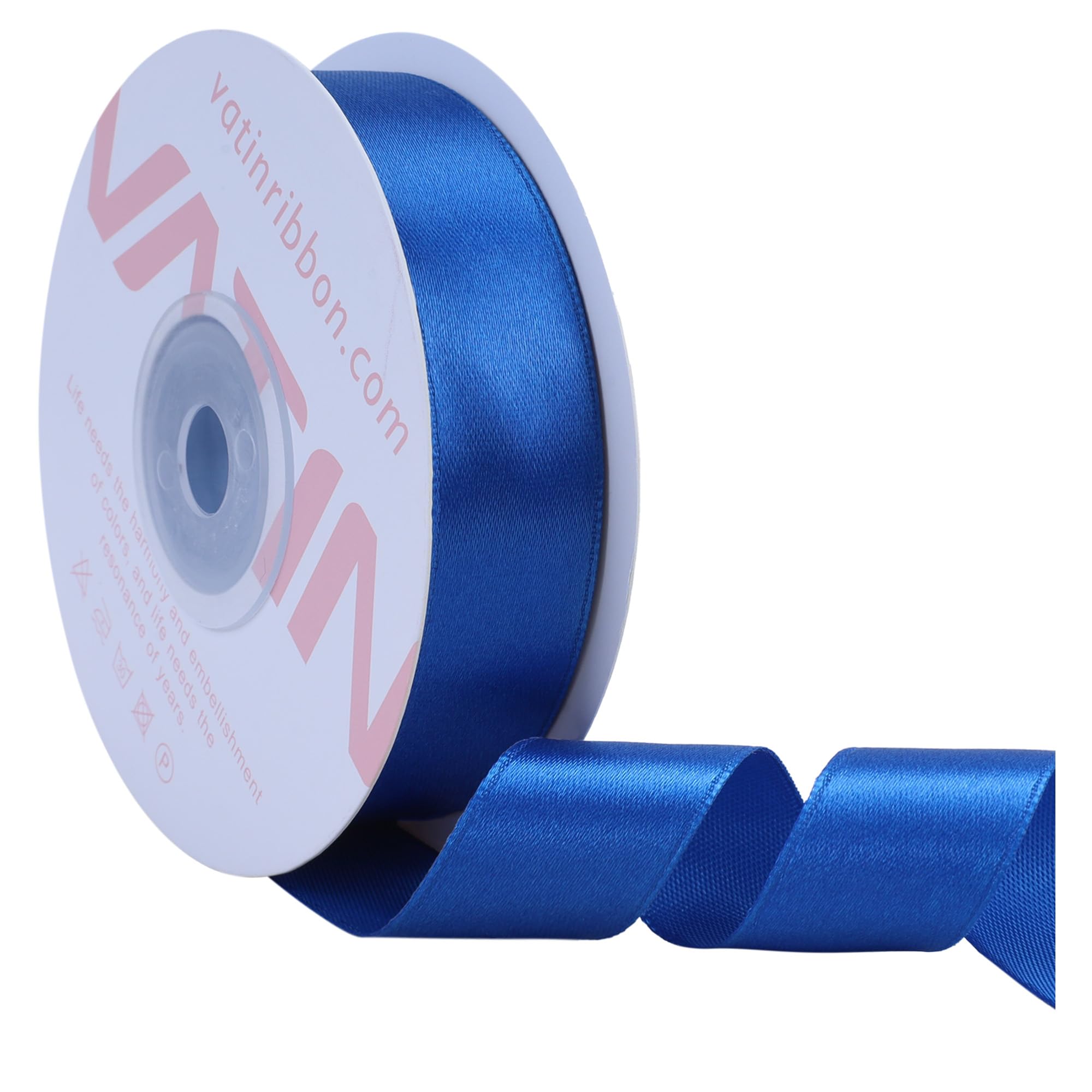 VATIN Royal Blue Satin Ribbon Polyester 20mm X 23m(25 Yards) Craft Fabric Ribbon Perfect for Gift Wrapping,Hair Bow,Party Balloon Trimming, Cake Decoration Sewing and Other Craft Projects