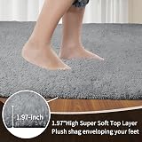 Sour Lemon Large 200x300 cm Grey Shaggy Rug Soft Non Slip Washable view 2