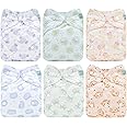 ALVABABY Baby Cloth Diaper 6 Pack with 12 Inserts One Size Cloth Diaper Covers Adjustable Washable Reusable for Baby Girls and Boys