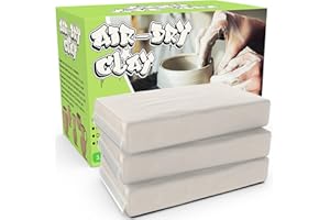 AUJAZYBLE Premium Air Dry Clay for Kids - Natural Modeling Pottery Clay for Wheel, 3.3lbs Kids Arts & Crafts Supplies for School Classrooms, Easter Gifts Toy for Kid, White