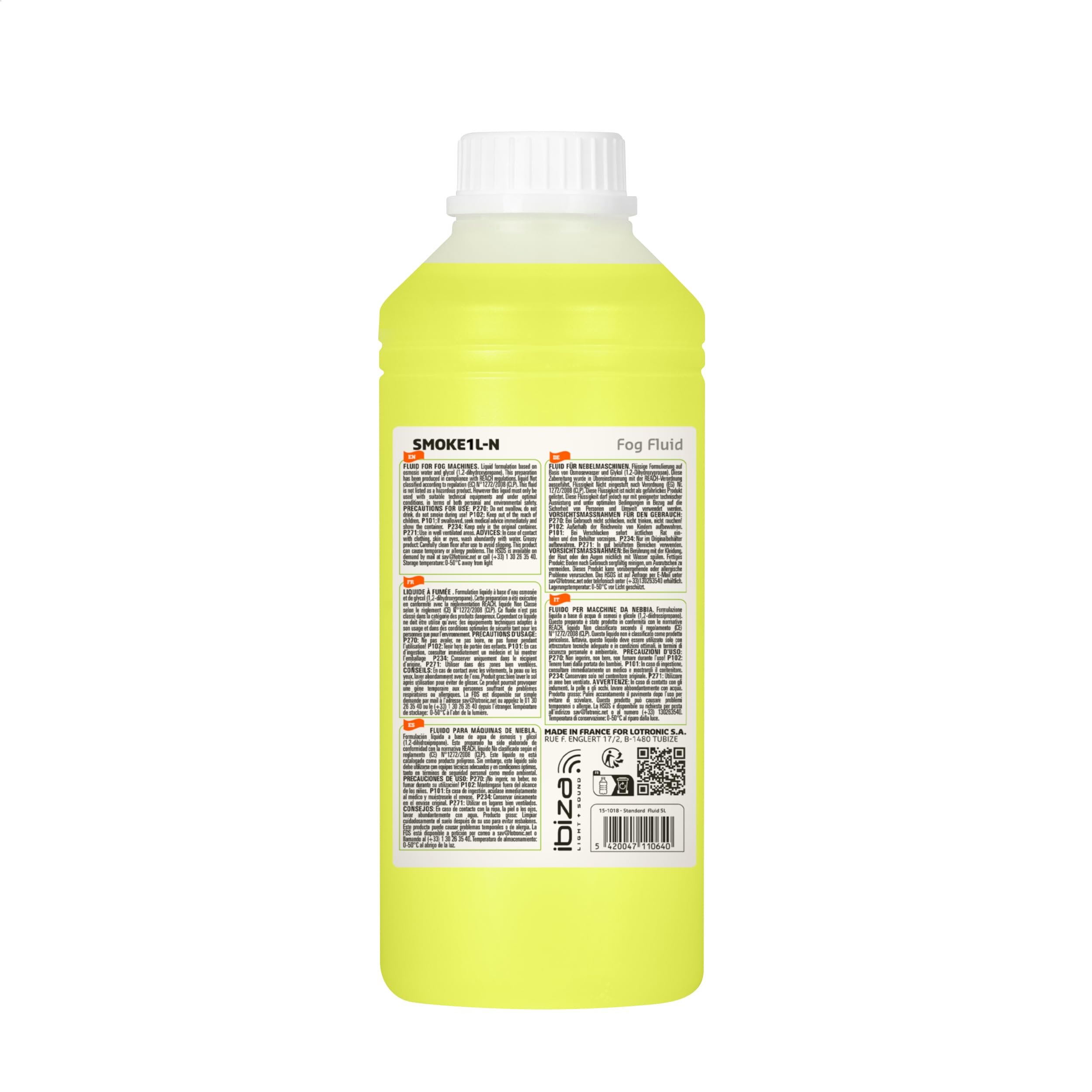 Ibiza - SMOKE1L-N - Liquid for normal density smoke machine - 1 litre