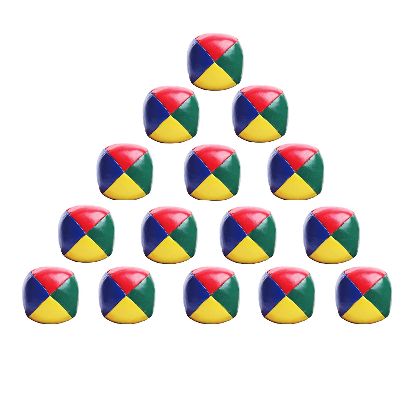 Coriver 15Pcs Soft Juggling Balls Set, Kids Ball Throwing Ball Games Circus Clown Coloured Juggle Balls for Adults Children Beginners Outdoor Toy with storage bag