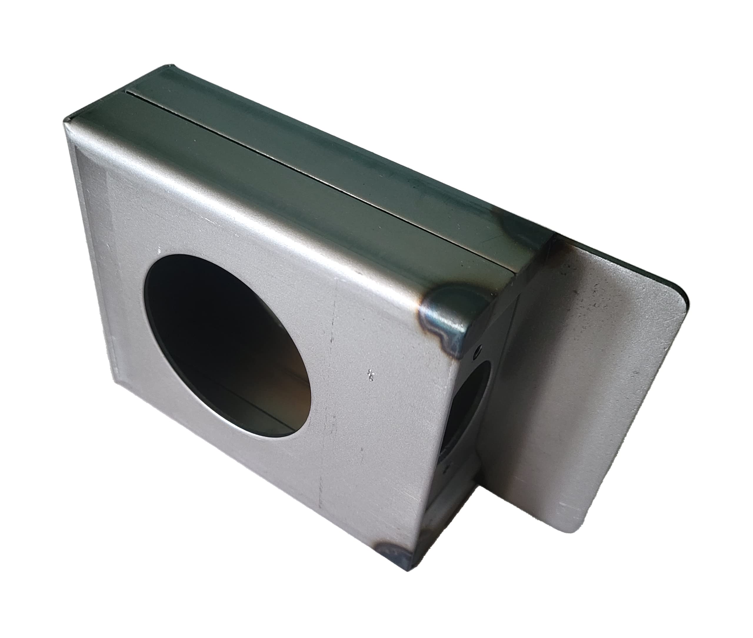 Photo 1 of 1 1/2" Single Hole Weldable Steel Lockbox for Metal Doors and Gates (Fits Most Knob or Deadbolt Locks)