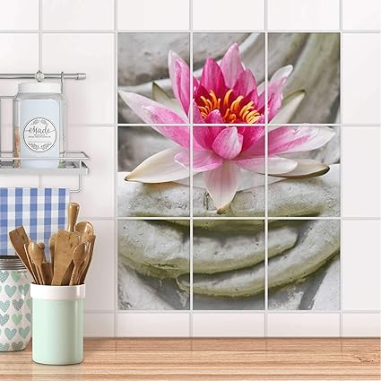 creatisto Küchenfolie, Küchen-Fliesen I Fliesentattoo Küche Bad Fliesenbild Badezimmerdeko I 20x25 cm Design Motiv Flower Bud