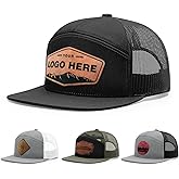Personalized Custom 168 Style Trucker Leather Patch Hat for Men & Women