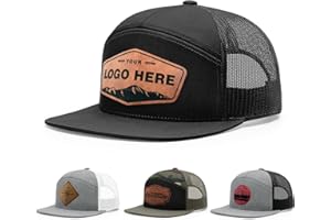 Personalized Custom 168 Style Trucker Leather Patch Hat for Men & Women