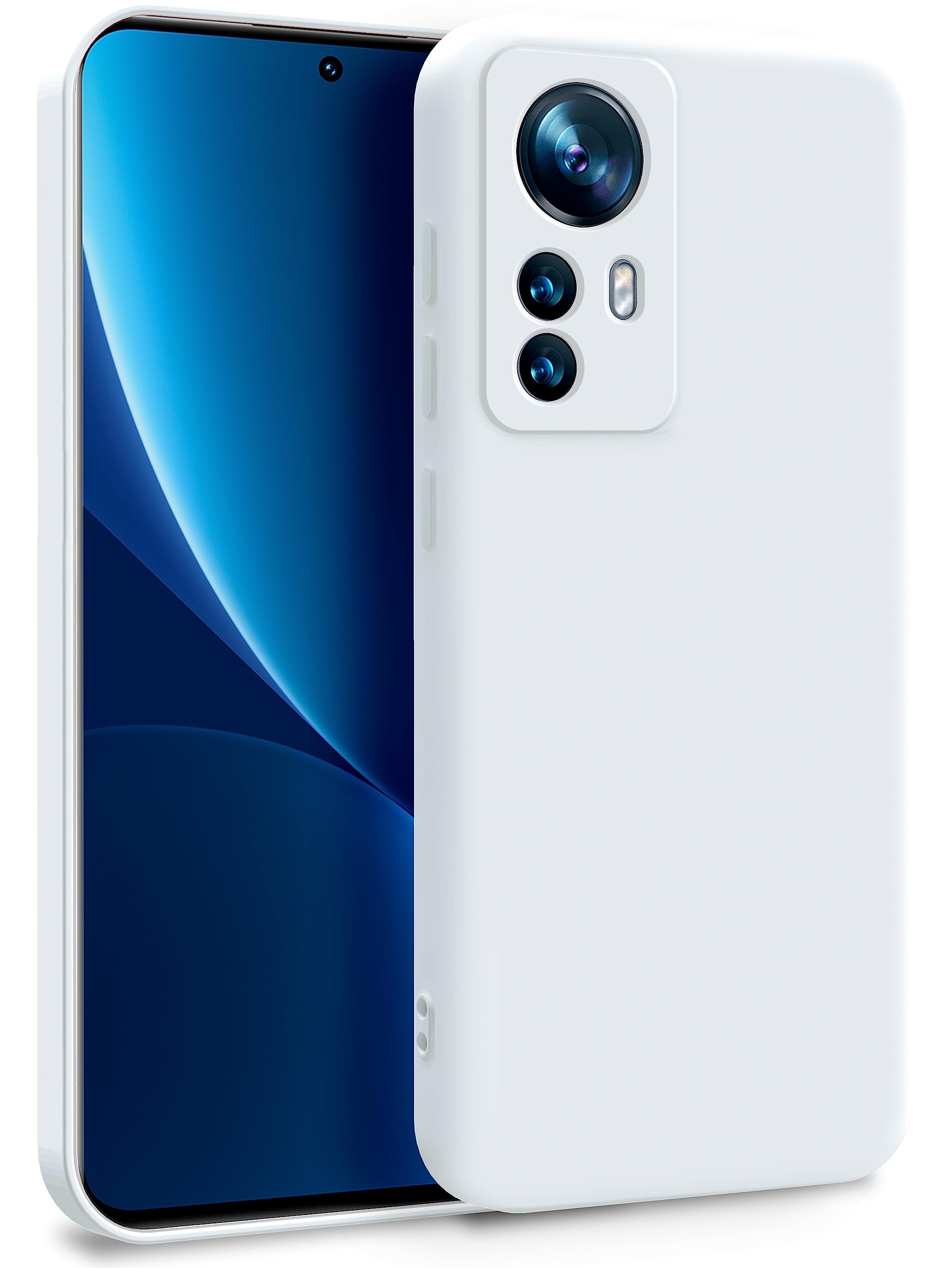MyGadget TPU Case for Xiaomi 12 | 12x - Cover Dual Layer with Camera Protection | Inner Lining - Soft Touch Rubber & Anti-Scratch Shell White