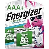 Energizer Power Plus Rechargeable AAA Batteries (4 Pack), 800mAh Triple A Batteries