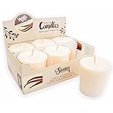 Vanilla Bean Soy Votive Candles - Scented with Natural Fragrance Oils - 6 Beige Natural Votive Candle Refills - Bakery & Food Collection