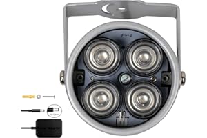 JCHENG SECURITY JC Infrared Illuminator 4 Led High Power LED IR Array Illuminator IR Lamp Wide Angle for Night Vision CCTV and IP Camera