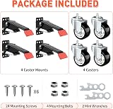 SPACEKEEPER 3 Inch Workbench Casters Kit 400KG Heavy Duty Retractable 4 Pack view 7