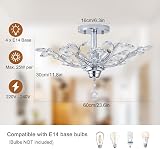 Ganeed Vintage K9 Clear Crystal Chandelier 4 Light Ceiling Fixture Silver view 2