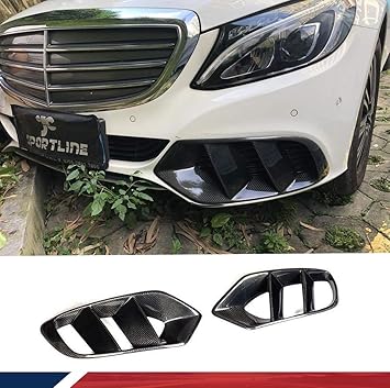 Amazon Com Jc Sportline Carbon Fiber Fog Light Cover Trims Fits For Mercedes Benz C Class W5 C180 C0 C250 C300 C400 Base Sedan 15 19 Front Bumper Fog Light Air Vent Cover Trims