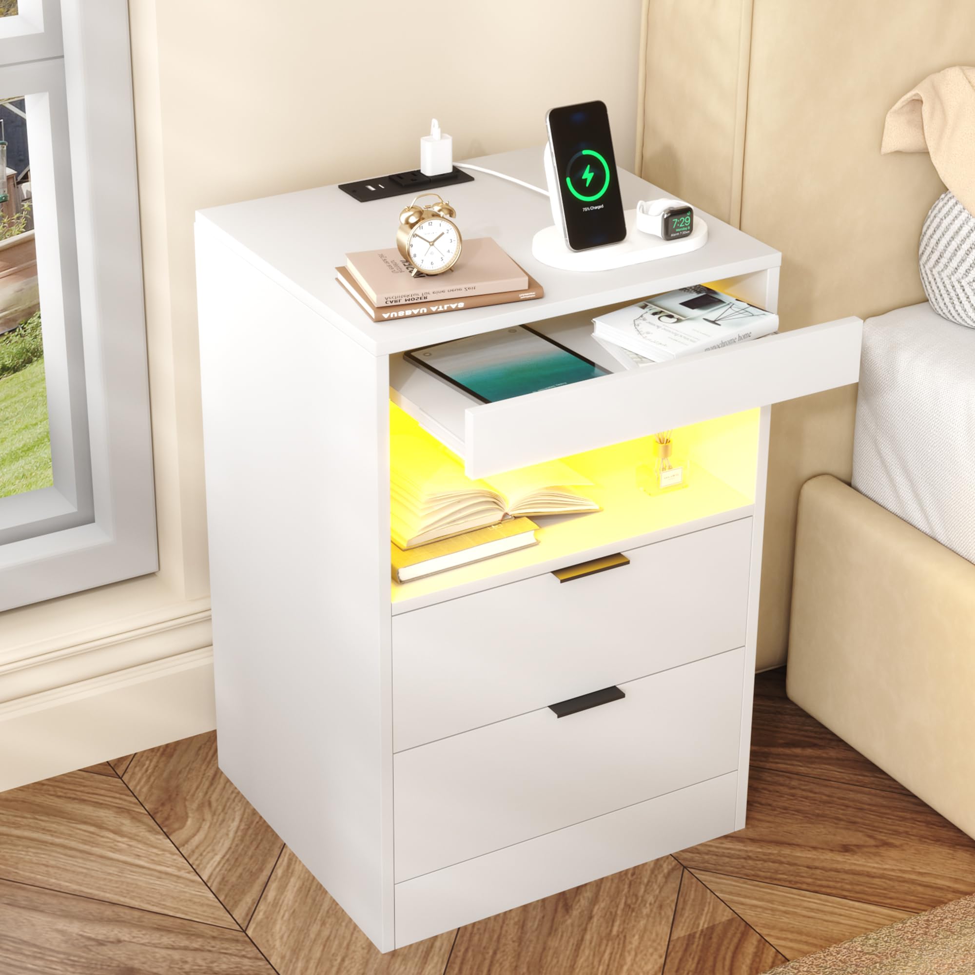 Gadroad LED Nightstand with Charging
