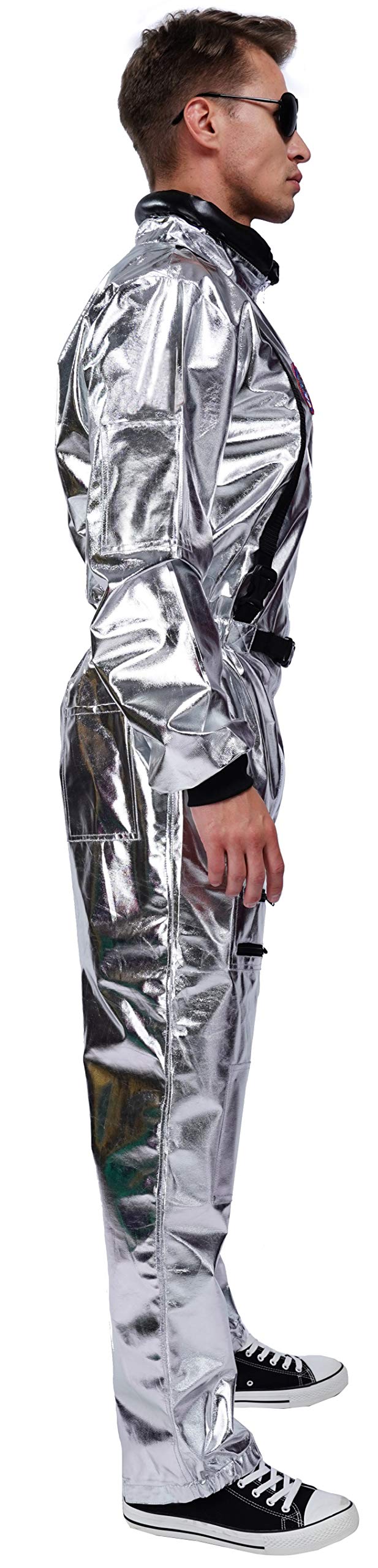 Adult Astronaut Costume Jumpsuit Silver Space Suit For Men