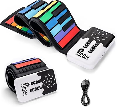 POGOLAB 49 Keys Roll Up Piano Keyboard Portable Silicone Folding Keyboard