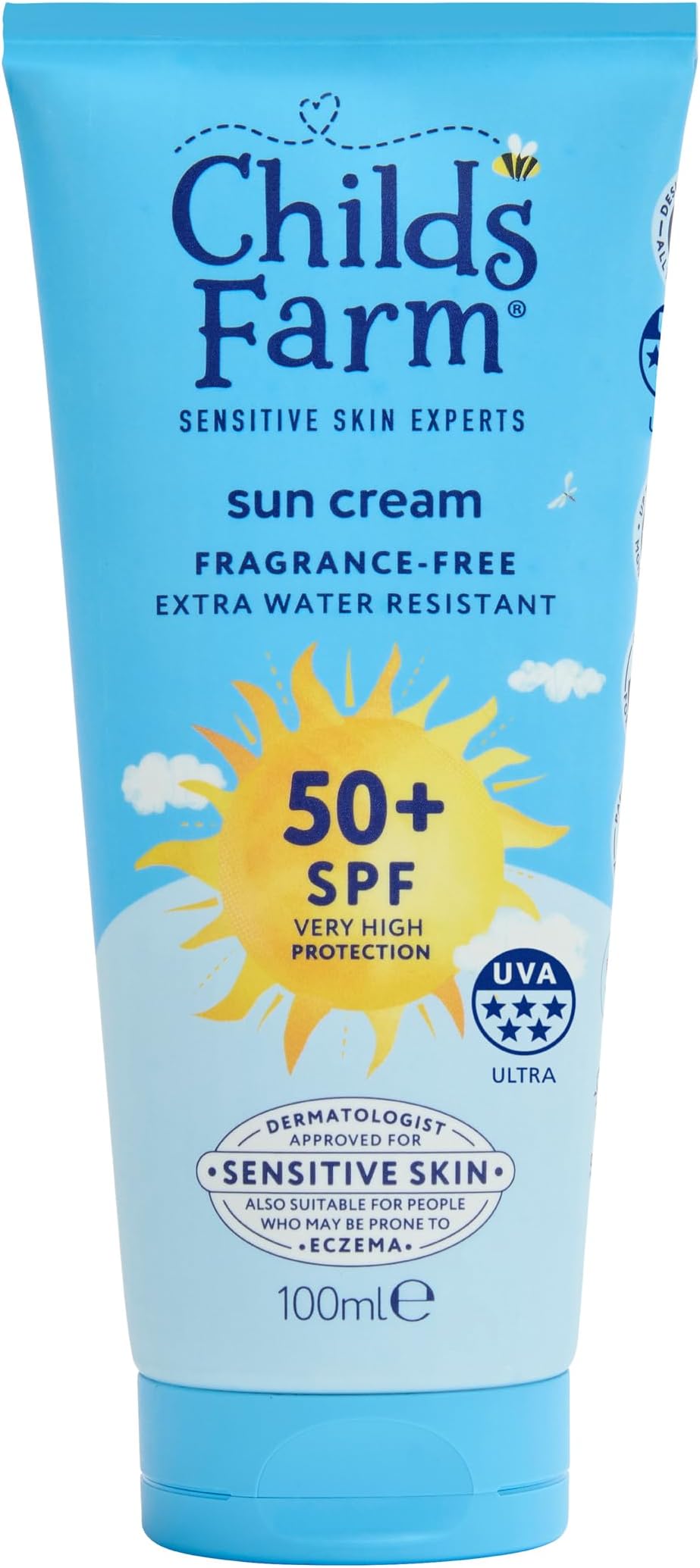 Childs Farm Sun Cream SPF 50+ Fragrance Free 100ml for Kids & Babies