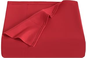 NTBAY Twin Flat Sheet Only - Brushed Microfiber Flat Sheet - Soft, Wrinkle-Free, Fade-Resistant, Stain-Resistant, Top Sheet, Hotel Quality Flat Bed Sheet, Wine Red
