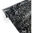 ASENDIWAY Black Forged Carbon Fiber Car Vinyl Wrap Matte Stretchable Decal Sticker Film Sheet Air Release DIY Decoration Vinyl Roll