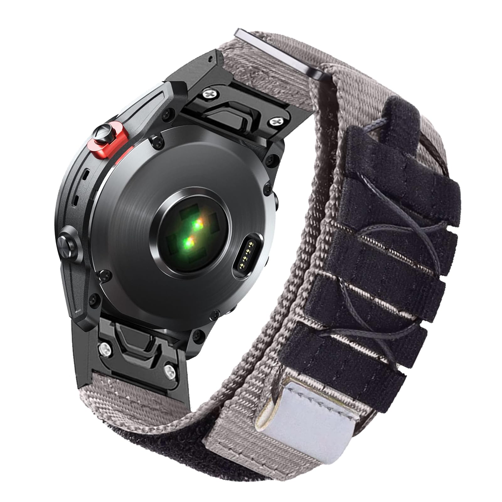 SumRioo 22 mm QuickFit Strap for Garmin Fenix E/Fenix 8 47 mm/7/7 Pro/7 Pro Solar/6/6 Pro/5/5 Plus, Nylon Band for Garmin Epix 2, Instinct/Instinct 2 Solar, Forerunner 965/955/945/935, Grey