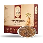 6-Year Red Ginseng Slices, Hand-Selected Korean Panax Ginseng Slices with Gift Box, Naturally Dried Korean Red Ginseng for Tea, Soup and Daily Use,Ginseng Rojo Coreano for Men &amp; Women (4 Ounce)