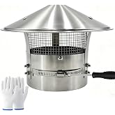 PAODIJO Rust-Proof 6 inch Chimney Cap, Adjustable Stainless Steel Chimney Cover