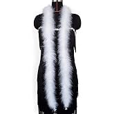 Happy Feather 2 Yards 20g Fluffy Marabou Feather Boa for DIY Craft Sewing Trim Home Wedding Party Decoration-White