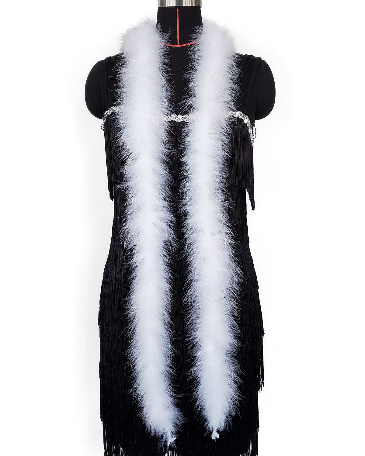 Photo 1 of 2 Yards 20g Fluffy Marabou Feather Boa for DIY Craft Sewing Trim Home Wedding Party Decoration-White