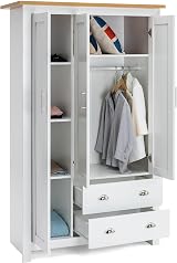 3 Piece Bedroom Furniture Set - 3 Door Wardrobe & Chest of Drawers view 4