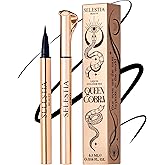 SELESTIA BEAUTY Black Liquid Eyeliner Pencil Queen Cobra – Long-Lasting – Quick-Drying, No Flaking – Thin Applicator & Intens