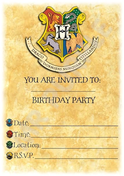 Inviti Di Compleanno A Tema Harry Potter Con Stemma Di
