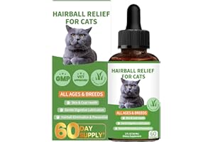 DERGGZEY Hairball Treatment for Cats - Cat Hairball Remedy - Supports Skin & Coat, Digestion, Cat Furball Treatment, Helps Eliminate and Prevent Hairballs for Indoor Cats and Kittens(Cat Grass Flavor)