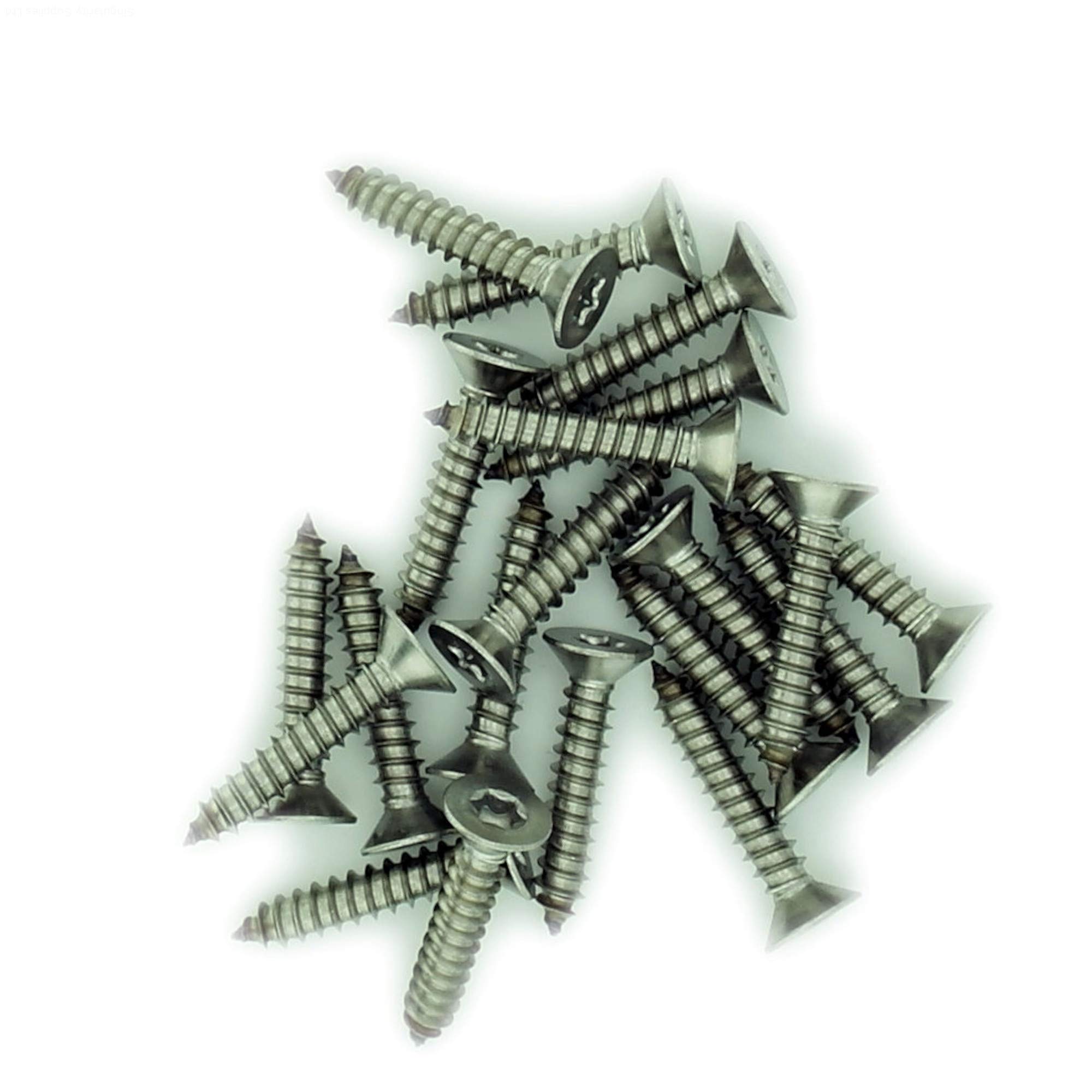 No.2 x 0.975 (2.2mm x 25mm) TX Countersunk Self-Tapping Screw - Stainless Steel (A2) (Pack of 20)
