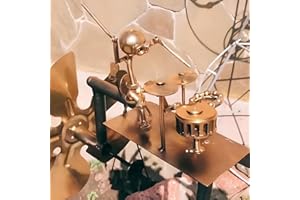 BOOMY LINS Guitarist/Percussionist Wind Sculptures & Spinners,Handmade Metal Drummer Windmill,Musician Figurine Kinetic Art Sculpture Windmills for Garden Yard Lawn Patio,Garden Windmill Gift (Percussionist)