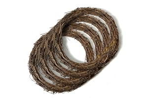 Worown 4 Pcs 12 Inch Natural Grapevine Wreaths, Vine Branch Wreath, Rattan Wreath for DIY Christmas Craft, Front Door Wall Hanging, Wedding and Party Decors