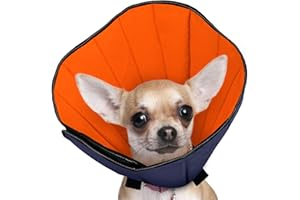 Tarovvoo Dog Cone for Dogs After Surgery, Soft Dog Cone Collar for Small, X-Small Dogs Or Cats, Dog Cone Alternative, Adjustable Dog Recovery Collars to Stop Licking (Orange, Small)