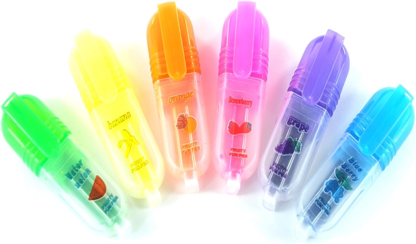 Scented Highlighters 6 Different Colored Pens (Pack of 6)