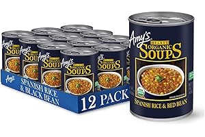 AMY'S Amy’s Soup, Vegan Hearty Spanish Rice and Red Bean Soup, Gluten Free, Made With Organic Vegetables, Canned Soup, 14.7 Oz (12 Pack)