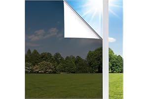 Coavas One Way Window Privacy Film, Reflective Window Tint for Home See Out Not in, Sun Blocking Anti UV Static Cling Glass Windows Door Coverings for Winter, 17.5x78.7 Inch